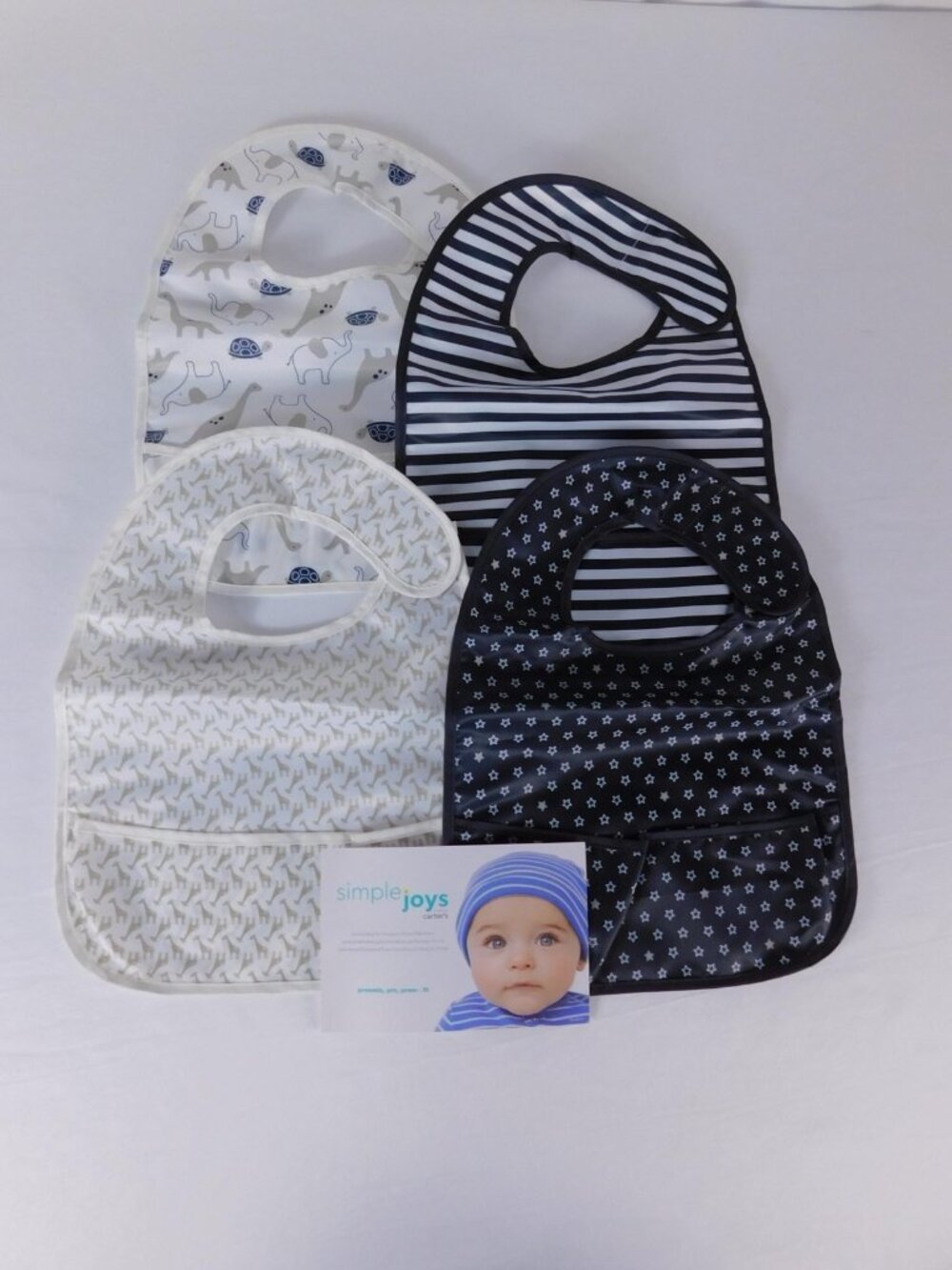 Simple Joys By Carter's Waterproof Plastic Baby Bibs Set 4 One Size Multicolor